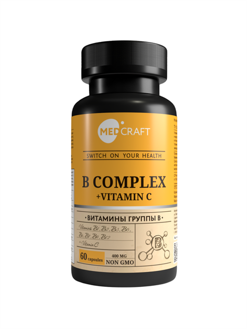 В-комплекс + витамин С, капсулы, 400 мг, 60 шт.