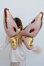 Шар 3D (45''/114 см) фигура Бабочка Карнавальные крылья Розовый (БГ-40)