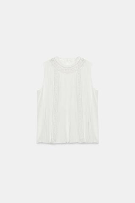 ZARA РОМАНТИЧНАЯ РУБАШКА ZW COLLECTION, БЕЛЫЙ