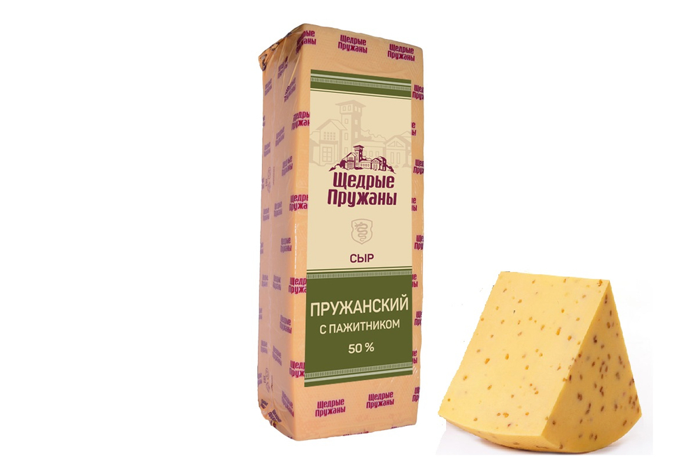 Сыр "Пружанский" с пажитником 50%, Пружанский молочный комбинат, Беларусь