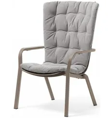 Уличное кресло Folio тортора с серой подушкой