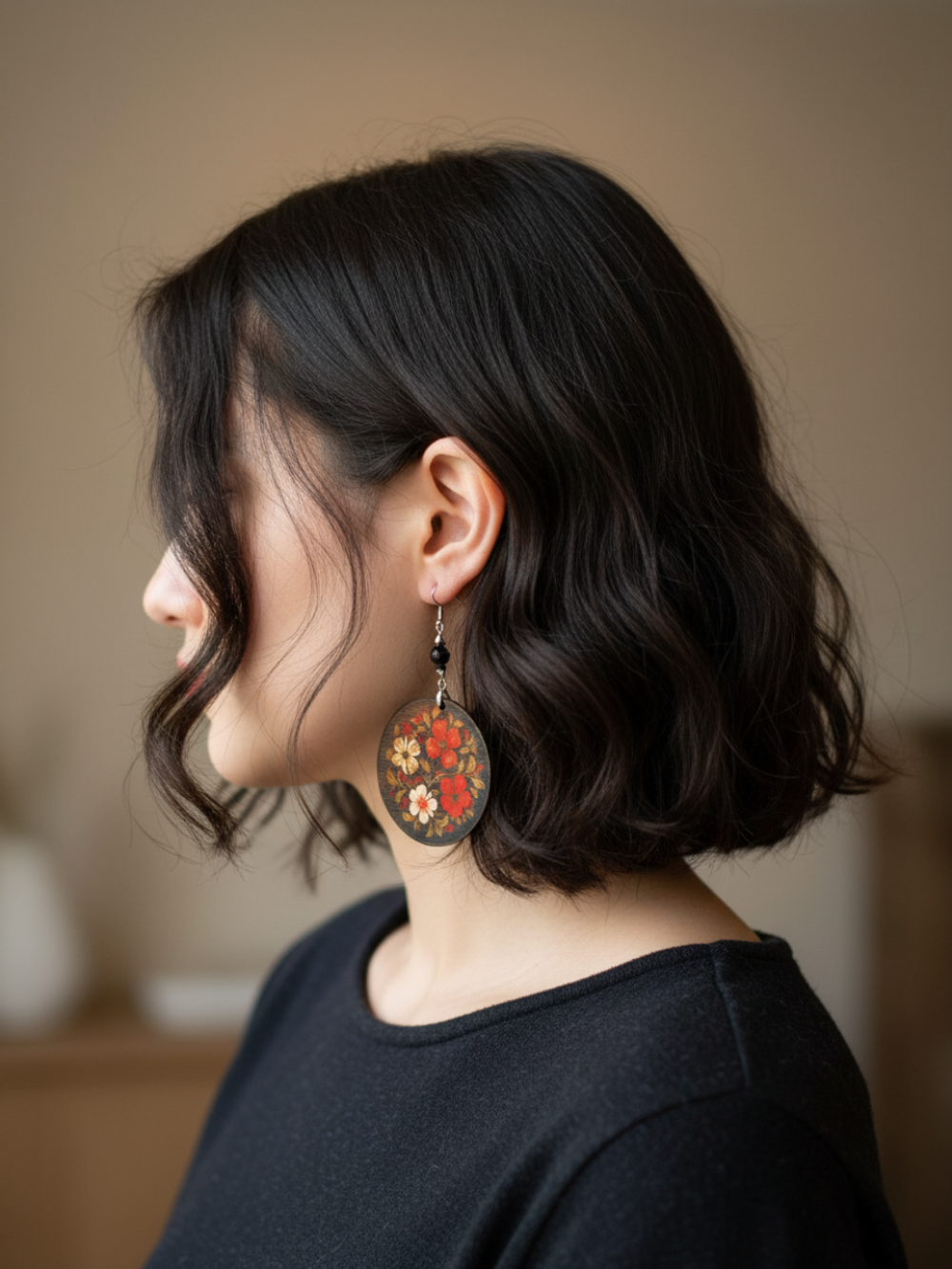 Серьги Хохломской узор