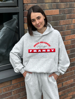 Худи 02 EMPATHY AND SYMPATHY, с начесом, серый меланж