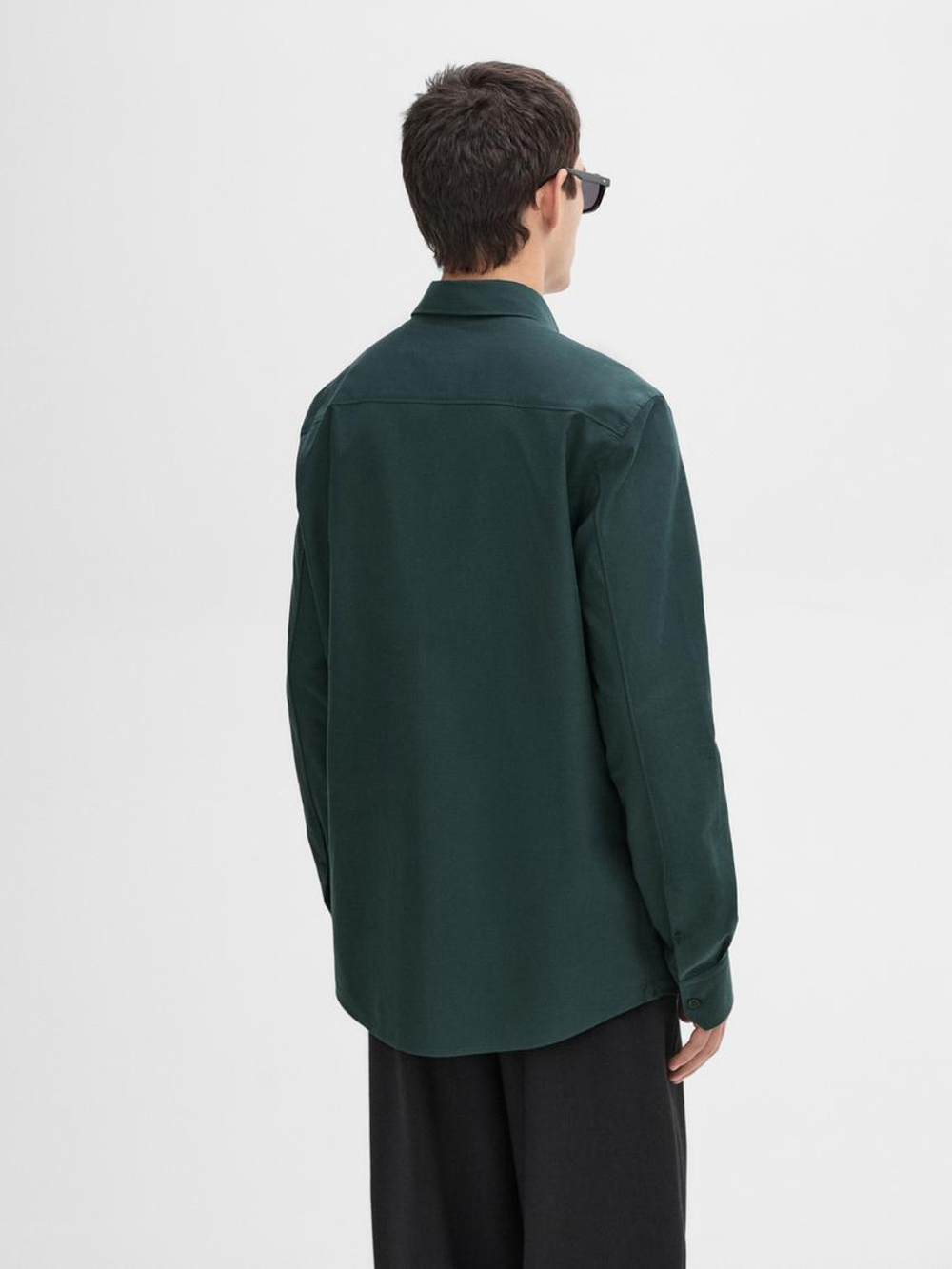 Massimo Dutti Рубашка из 100% хлопкового твила, зеленый