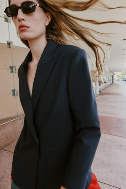 ZARA ДВУБОРТНЫЙ БЛЕЙЗЕР ОВЕРСАЙЗ, ПОЛОСКИ