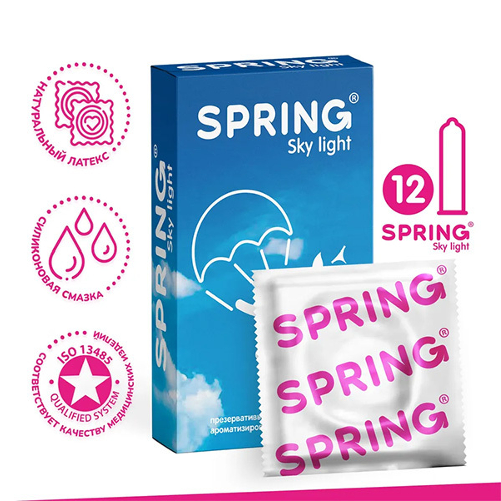 Ультратонкие презервативы Spring Sky Light 12шт