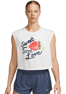 Женский топ теннисный Nike Dri-Fit Printed Tank Top - белый