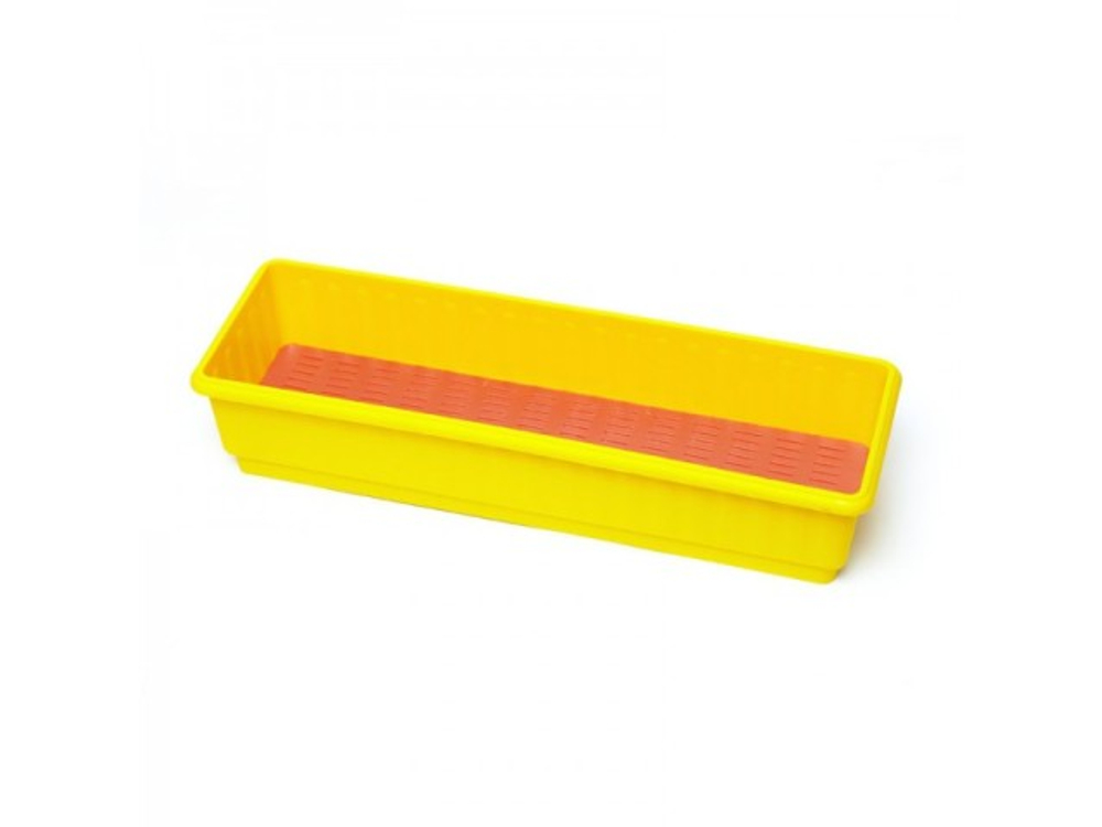 Ящик для цветов цветной с дренажной решеткой 590х190х120мм