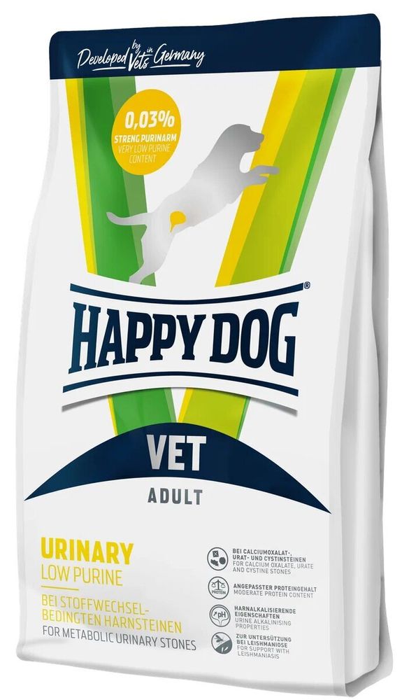 Сухой корм Happy Dog Vet Urinary Low Purine для любых собак при мочекаменной болезни 4 кг