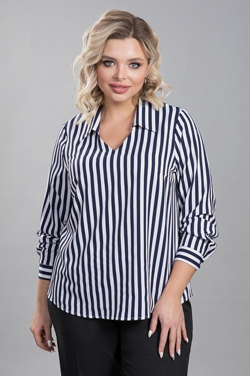 Блузка 1172 синие полоски Novita (Акция)