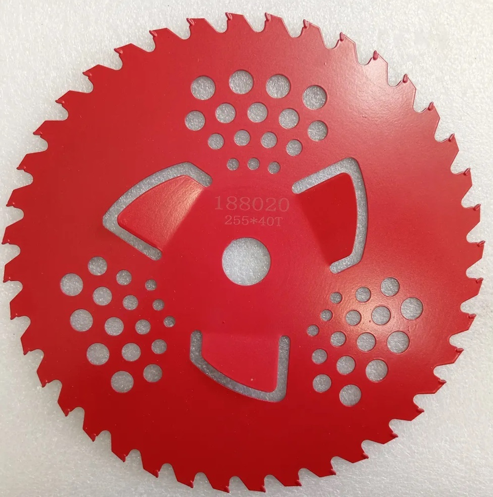 Диск б/к 40-зубов (255/25.4-1.3-мм, победит, 3 лепестка для поднятия травы) [Kimoto]