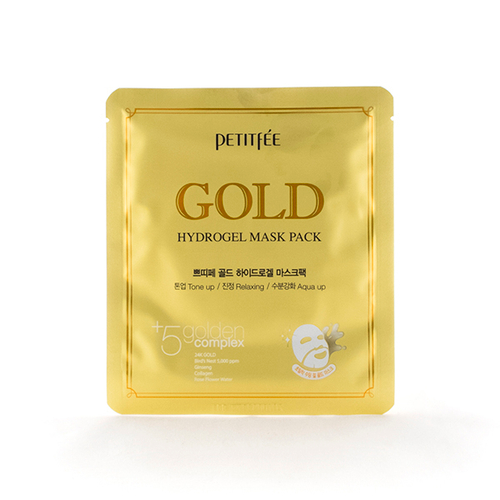 Маска гидрогелевая для лица с золотом Petitfee Gold Hydrogel Mask Pack 3шт