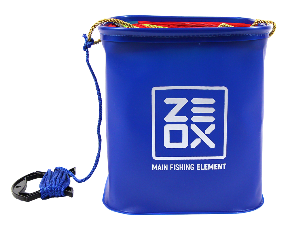 Ведро для рыбалки Zeox Bucket With Rope and Mesh 15л складное