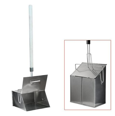 Совок для мусора, 24х29 см, закрывающаяся крышка, деревянная рукоятка 75 см, "ЛОВУШКА", металлический 603586