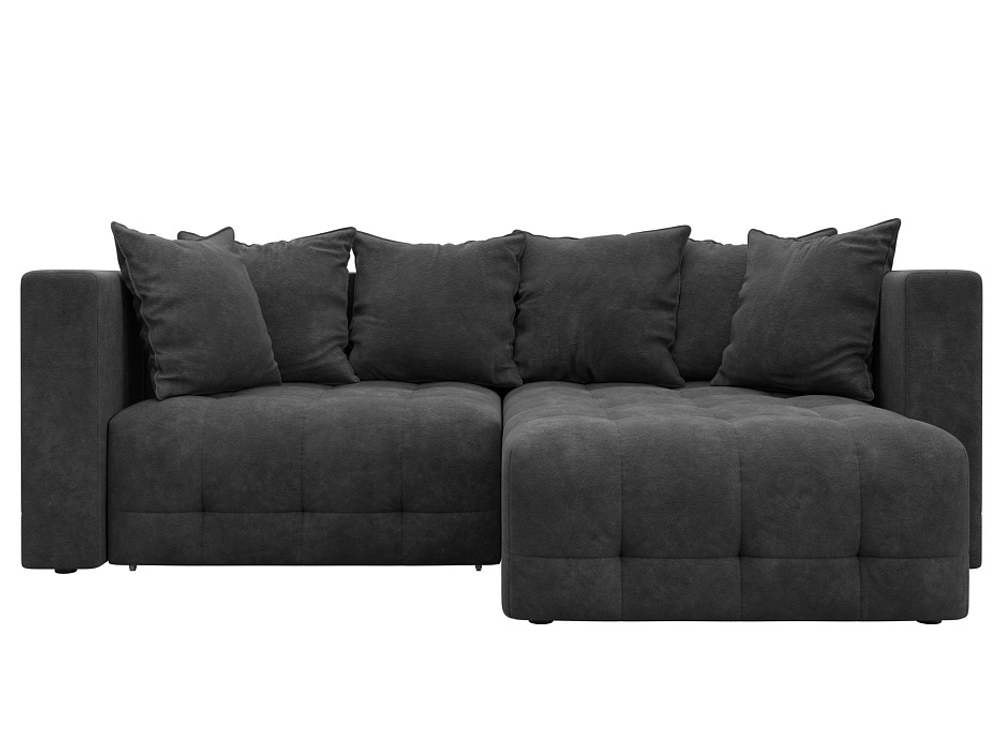 Диван угловой Лига-052 НПБ угол универсальный, BRUT 16 ВЕЛЮР темно-серый