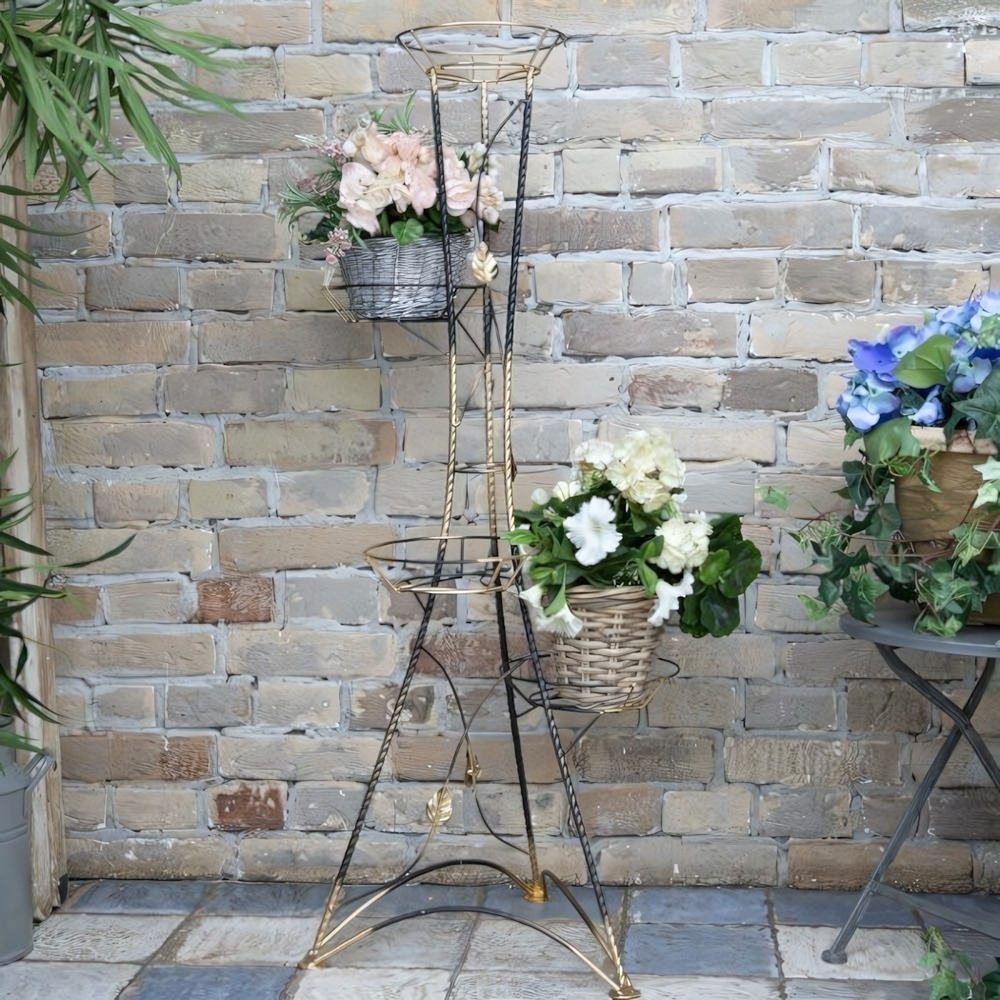 Стойка для цветов напольная "Витая" на 4 горшка, металл М0000146