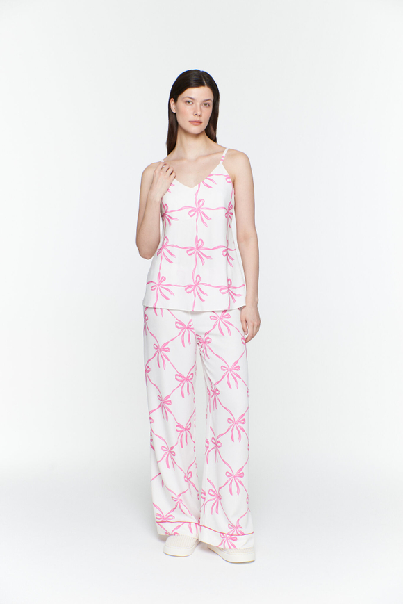 Топ из вискозы с бантами