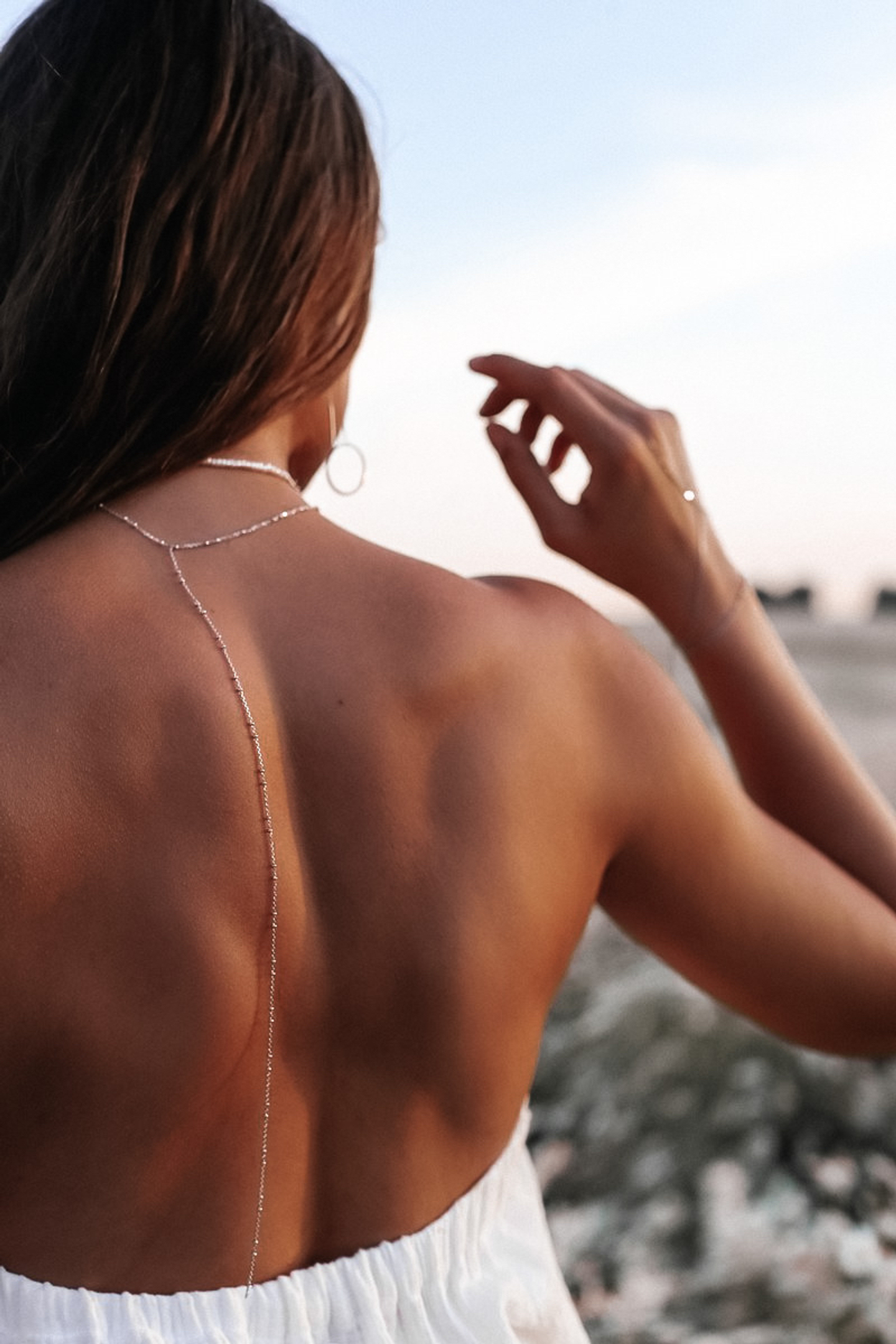 Колье-галстук с двойными шариками