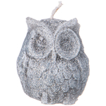 Свеча декоративная "Сова" серая с блеском 5*4,5см