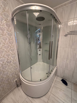 Душевая кабина AvaCan (АваКан) EM5811RLEDT с высоким поддоном, с ГМ, с электрикой и LED освещением, 110х80х220