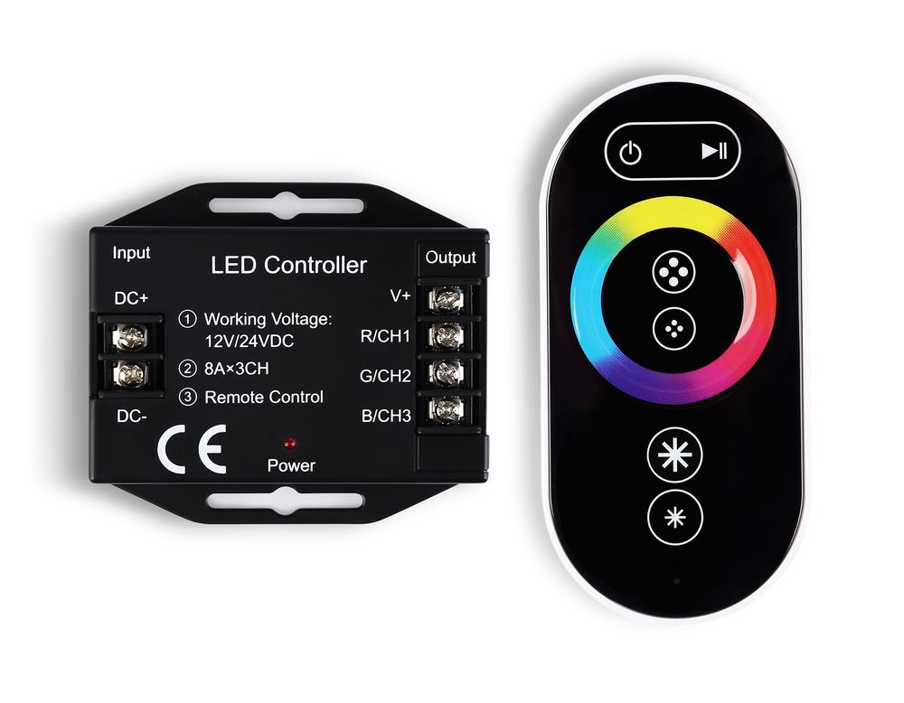 Ambrella Контроллер для светодиодных лент RGB с сенсорным радио пультом 2.4G 24A 12V 288W/ 24V 576W GS11401 LED Strip GS11401
