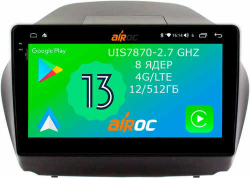 Магнитола для Hyundai iХ35, Tucson 2 2009-2015 - Airoc 2K AU-2002 на Android 13, Быстрейшая, SIM-слот