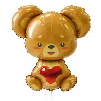 Фольгированный шар-фигура «Медвежонок с сердцем», 84 см
