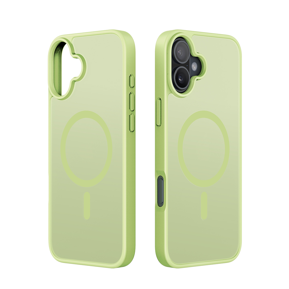 Матовый чехол светло-зеленого цвета (Lime Green) с MagSafe для iPhone 16, серия Yind Series от Dux Ducis