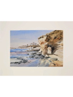 Картина авторская акварельная в паспарту 30х40 см на стену для интерьера "Море в стиле Энди Эвансона "