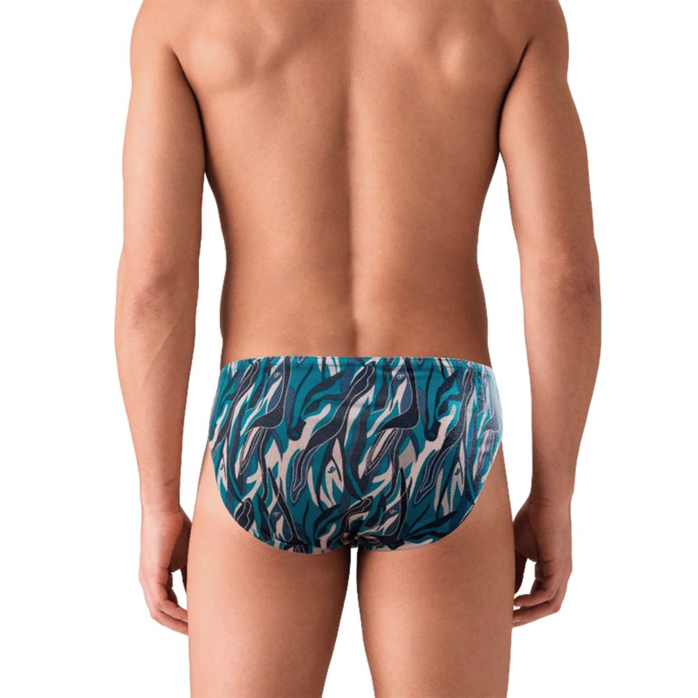 Мужские трусы слипы бирюзовые с принтом Doreanse 1019