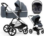 Коляска Agex Life 3 в 1 хромированная рама с автокреслом i-Team ATG080 Grey ALG590 Chrome Grey (Серый)