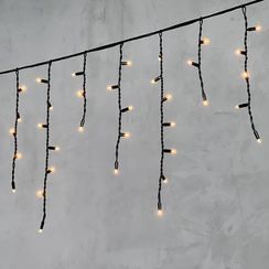 Светодиодная бахрома с колпачком 3,1*0,5 м., 120 экстра теплых белых LED ламп, каучуковый черный провод, LTC (LL120-1-2EWW)