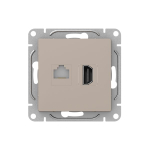 Механизм розетки HDMI+RJ45 (cat5), кремовый Эпика EKF