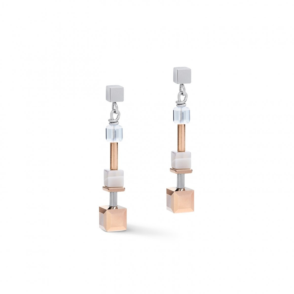 Серьги Coeur de Lion Rosegold-Silver 5061/21-1631 цвет прозрачный, серый