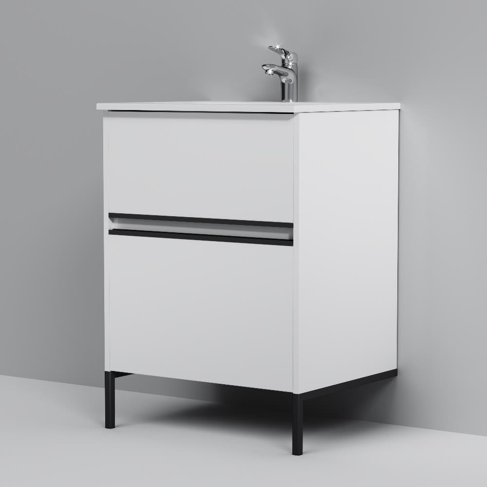 База под раковину, универсальная, 60 см, белый глянец