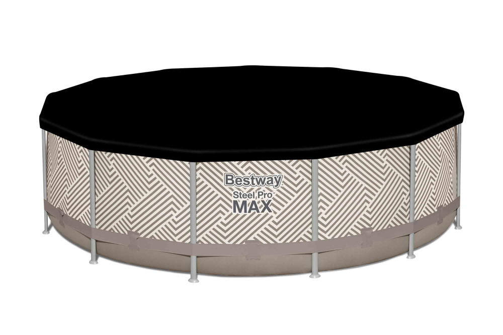 Каркасный бассейн Bestway Steel Pro MAX 396х107 см + фильтр-насос 2006 л/ч, лестница, тент, навес от солнца (561FY BW)