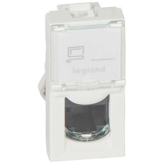 Розетка компьютерная RJ45 Legrand Mosaic 5e кат UTP белая 076551