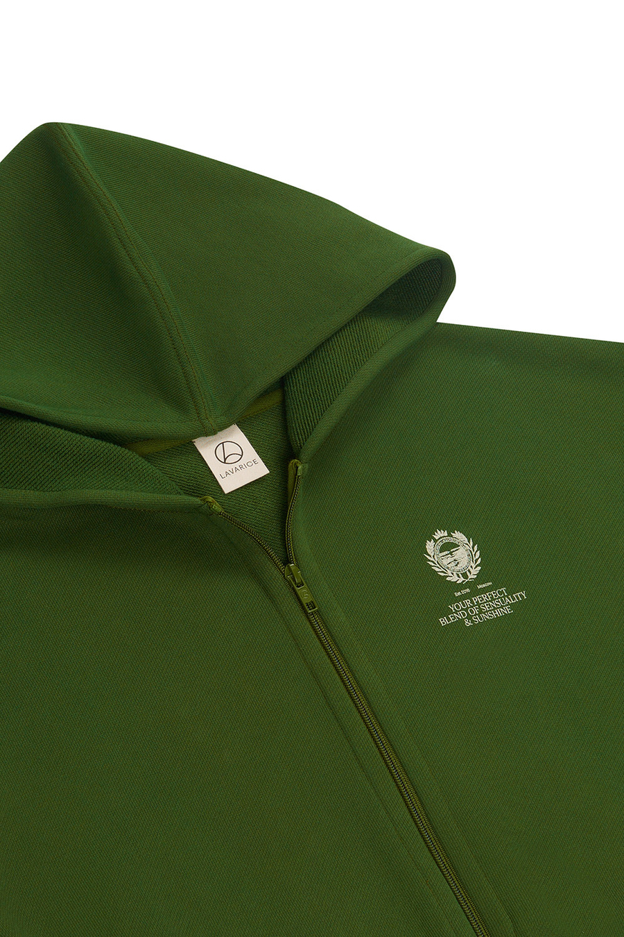 Толстовка на молнии с принтом Тёмно-зелёный