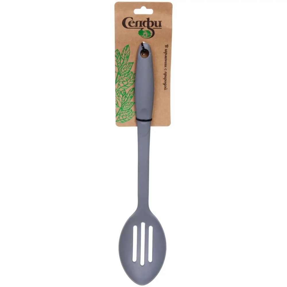 Ложка кухонная пластиковая с прорезями «Graphite» 33см