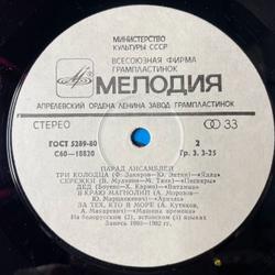 Винтажная виниловая пластинка LP Сборник Парад Ансамблей (СССР 1983) (Песняры, Земляне, Круиз)