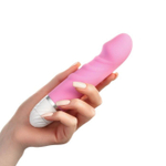 Розовый вибратор для стимуляции точки G - 17 см. (Цвет: розовый)