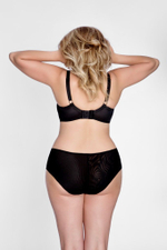 Бюстгальтер на косточках с чашками plus size из микрофибры и сетки (Размер: 95G) (Цвет: черный)