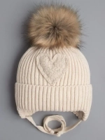 Шапка зимняя вязаная с помпоном для девочки