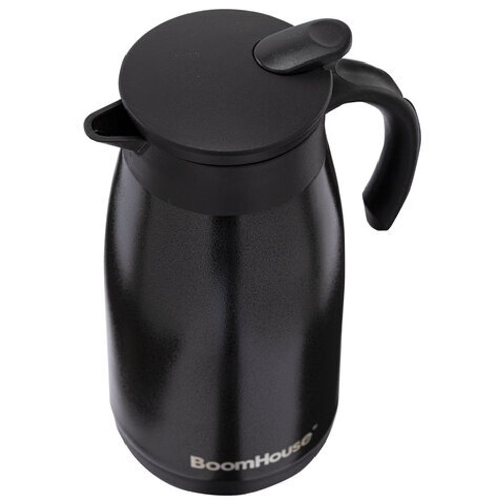 Чайник-термос 1 л, BOOMHOUSE (БУМХАУС) COFFEE BREAK, нержавеющая сталь SUS304, черный, ТЕРМОЧАЙНИК, 700328