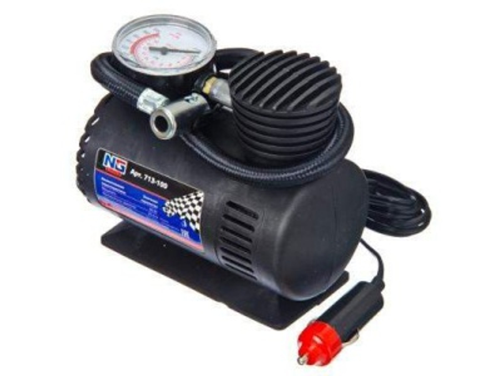 Компрессор автомобильный Цилиндр 60ВТ 12л/мин, провод 3м+переходники (20шт/кор)