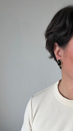 Серьги с чёрными вставками Trifari