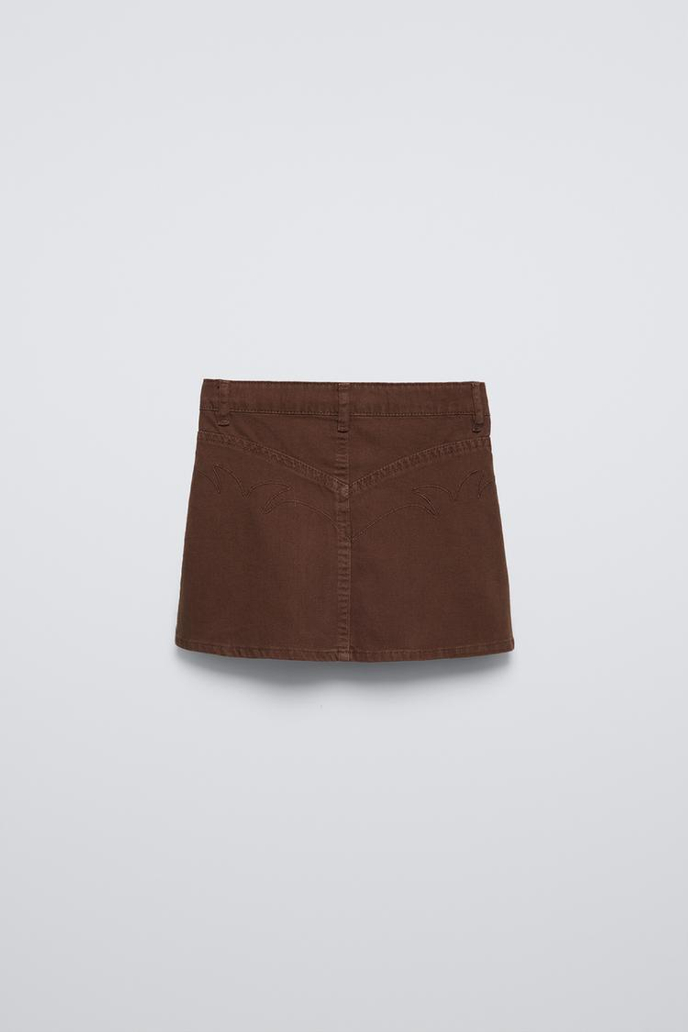 ZARA ЮБКА С ЗАКЛЕПКАМИ, КОРИЧНЕВЫЙ