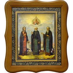 Зосима, Савватий и Герман Соловецкие преподобные. Икона на холсте.