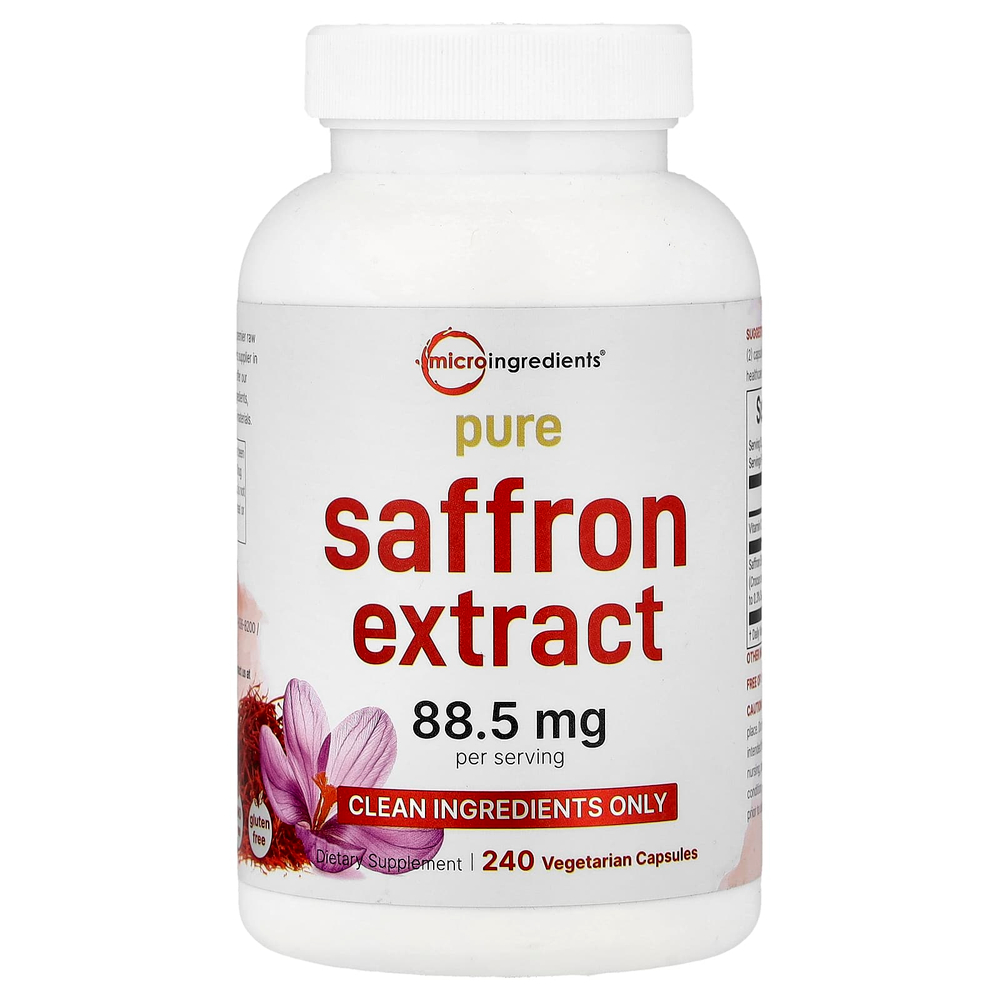 Micro Ingredients, чистый экстракт шафрана, 240 вегетарианских капсул
