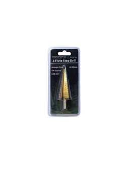 Сверло ступенчатое TIN HSS 4241(6-30мм), в блистере RockForce##Rock FORCE RF-44746